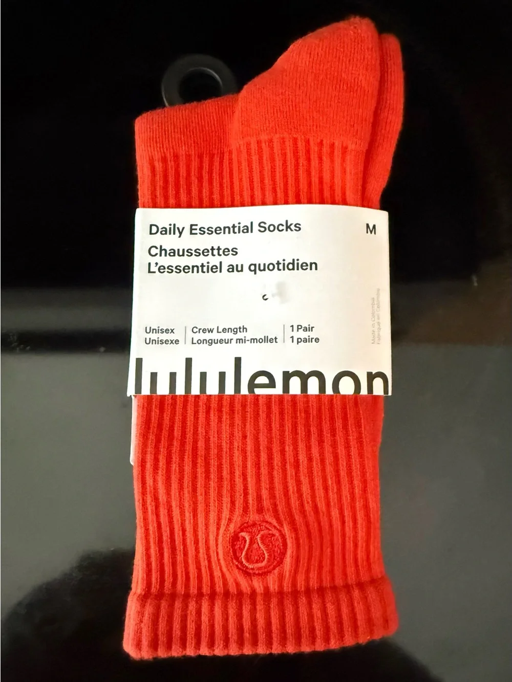 Lululemon Daily Essentials Crew Socks Cherry Ember
